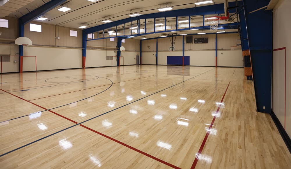 wood gym floor refinishing