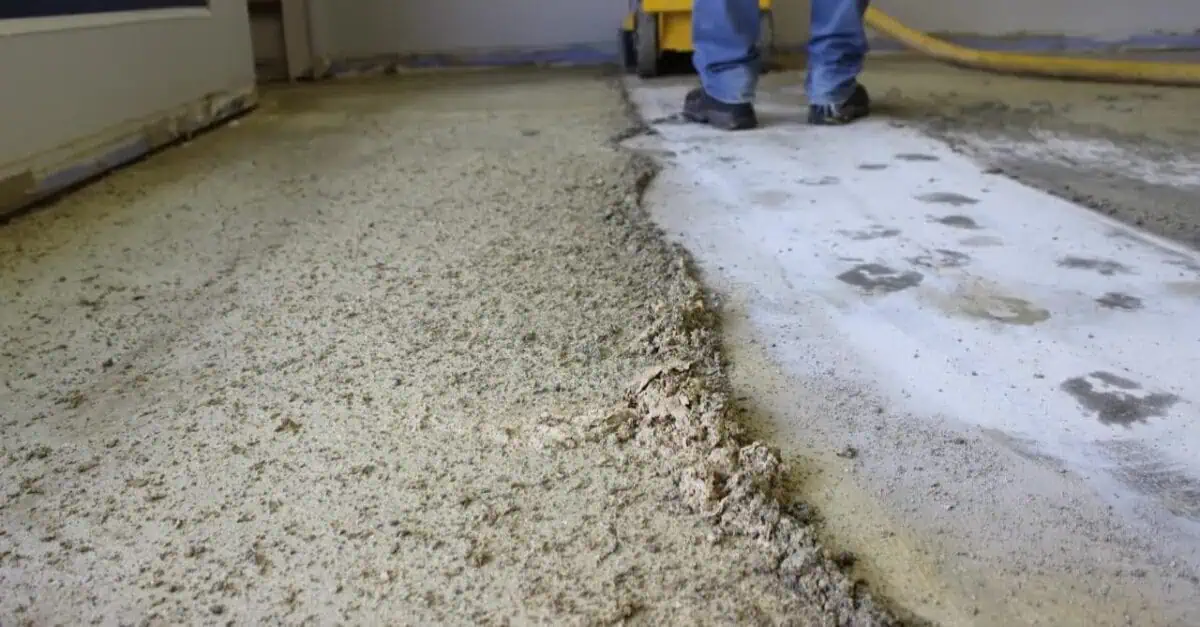 Grinding concrete floor with deals hand grinder