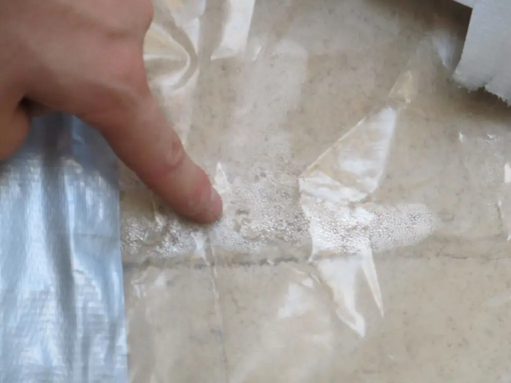 Concrete moisture testing with plastic